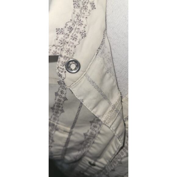 The North Face A5 Series Womens Medium Cream Paisley Pearl Snap Button Up Shirt - Picture 4 of 11